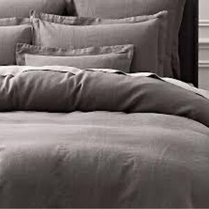 RH Vintage Washed Stonewashed Belgian Linen Duvet Cover Taupe Brown King